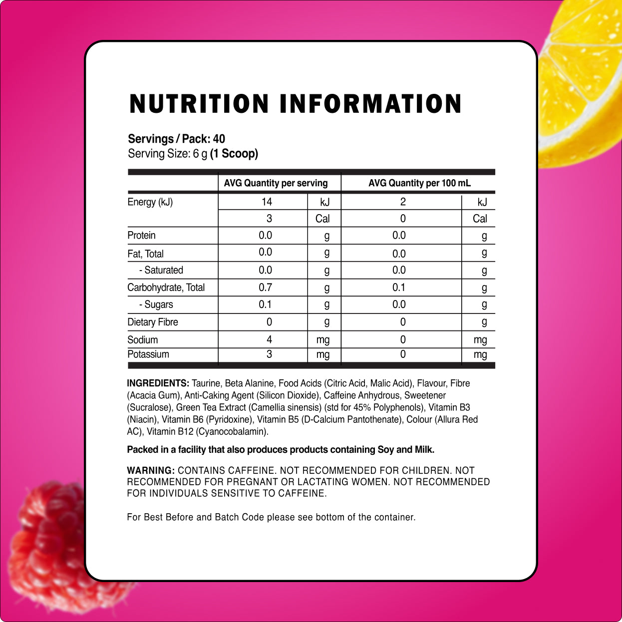 Raspberry Lemonade Pre-Workout